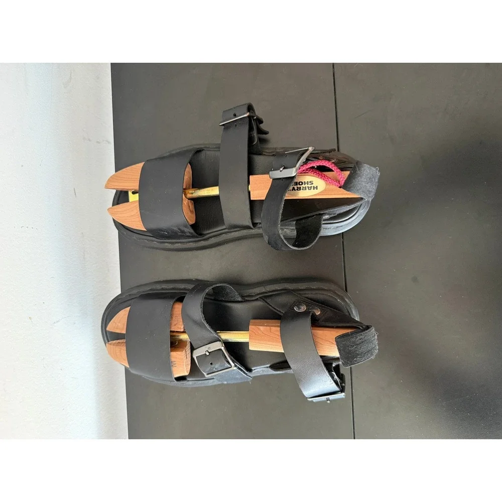 Dr. Martens Gryphon CK11 Black Leather Gladiator Buckle Sandals 7M 8W